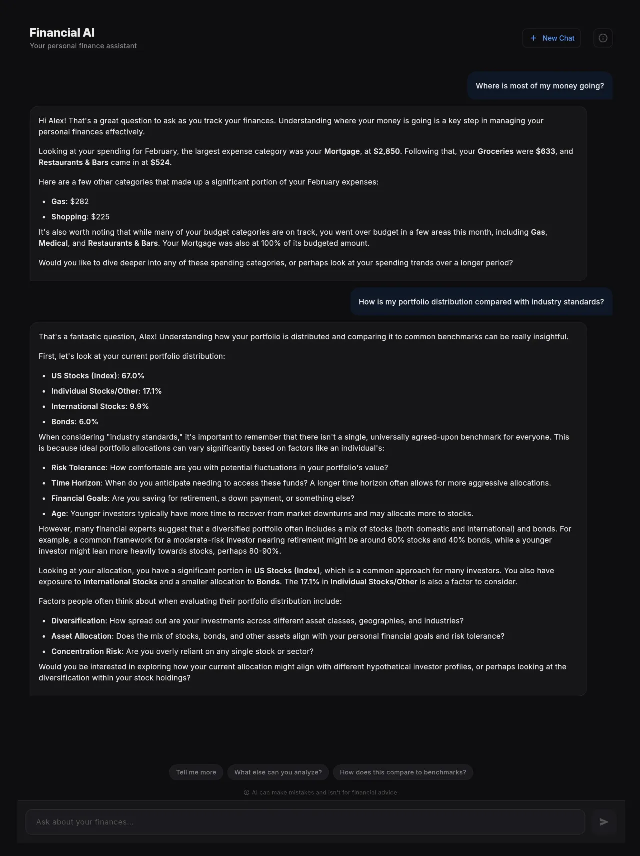 Ask anything about your finances